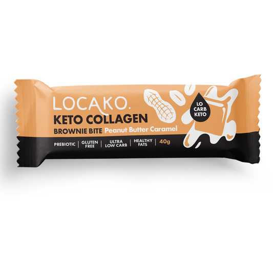 Locako Brownie Bite Keto Collagen Peanut Butter Caramel 40g