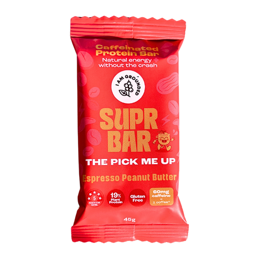 I Am Grounded Supr Bar Caffeinated Protein Bar Espresso Peanut Butter 45g