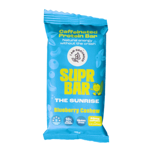 I Am Grounded Supr Caffeinated Protein Bar Blueberry Cashew 45g