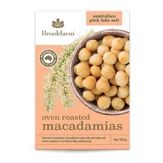 Brookfarm Oven Roasted Macadamias Pink Lake Salt 100g