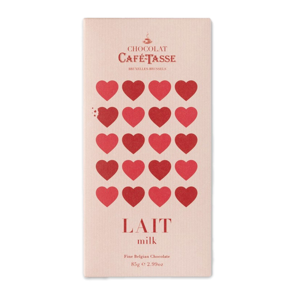 Cafe Tasse Love Block Milk Chocolate 85g | Harris Farm Online