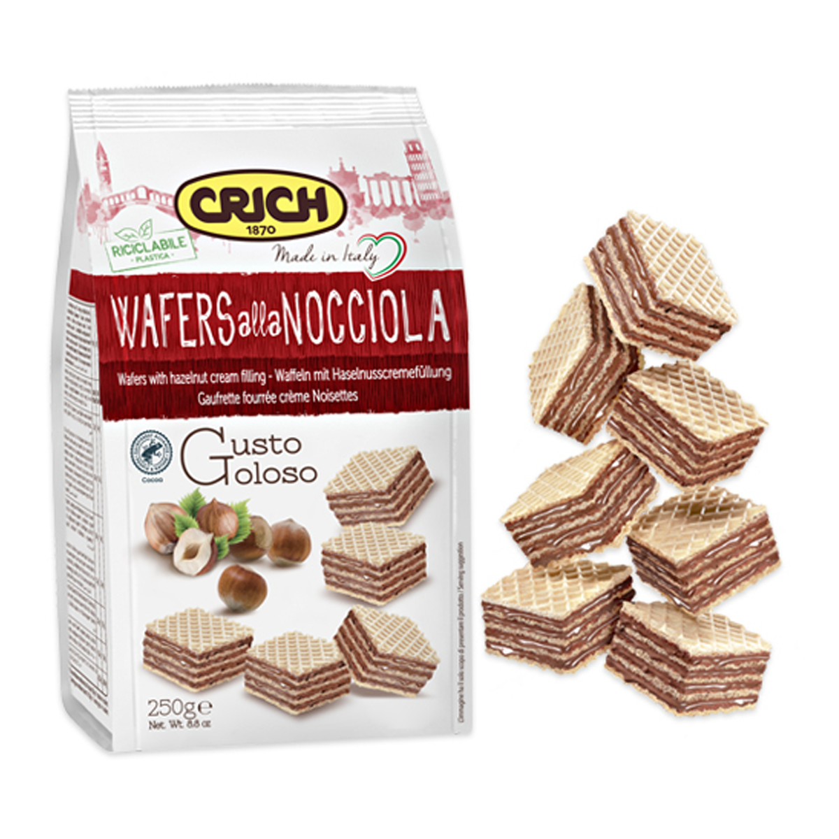 Crich Hazelnut Wafers 250g