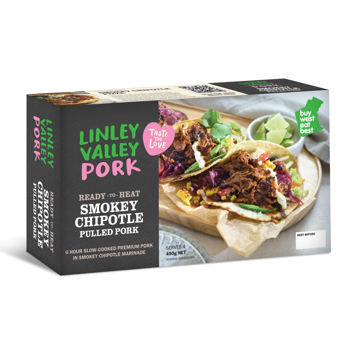 Linley Valley Pulled Pork Smokey Chipotle 450g