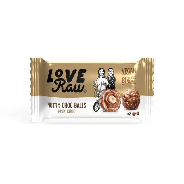 Love Raw Nutty Choc Balls Milk Choc 28g