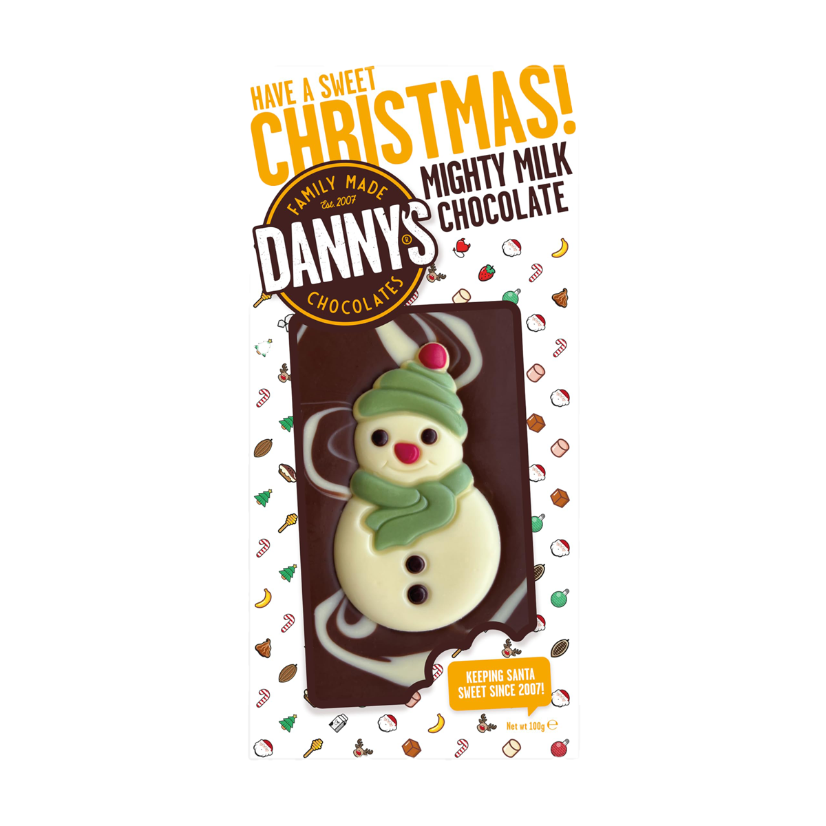 Danny's Milk Chocolate Snowman Block 100g