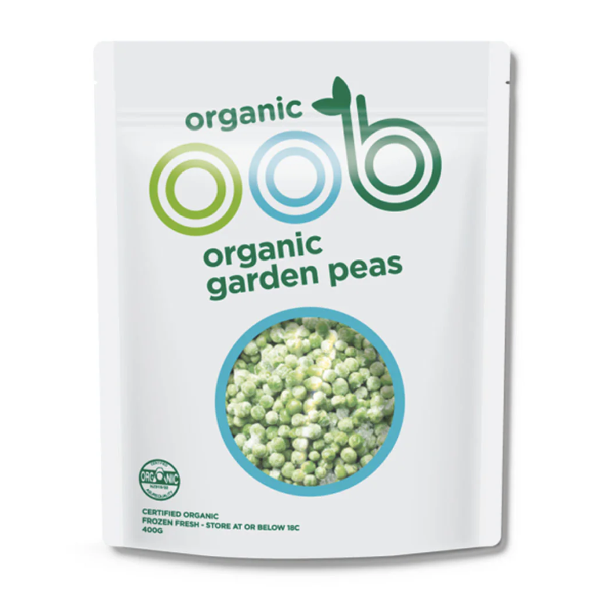 OOB Frozen Organic Garden Peas 400g