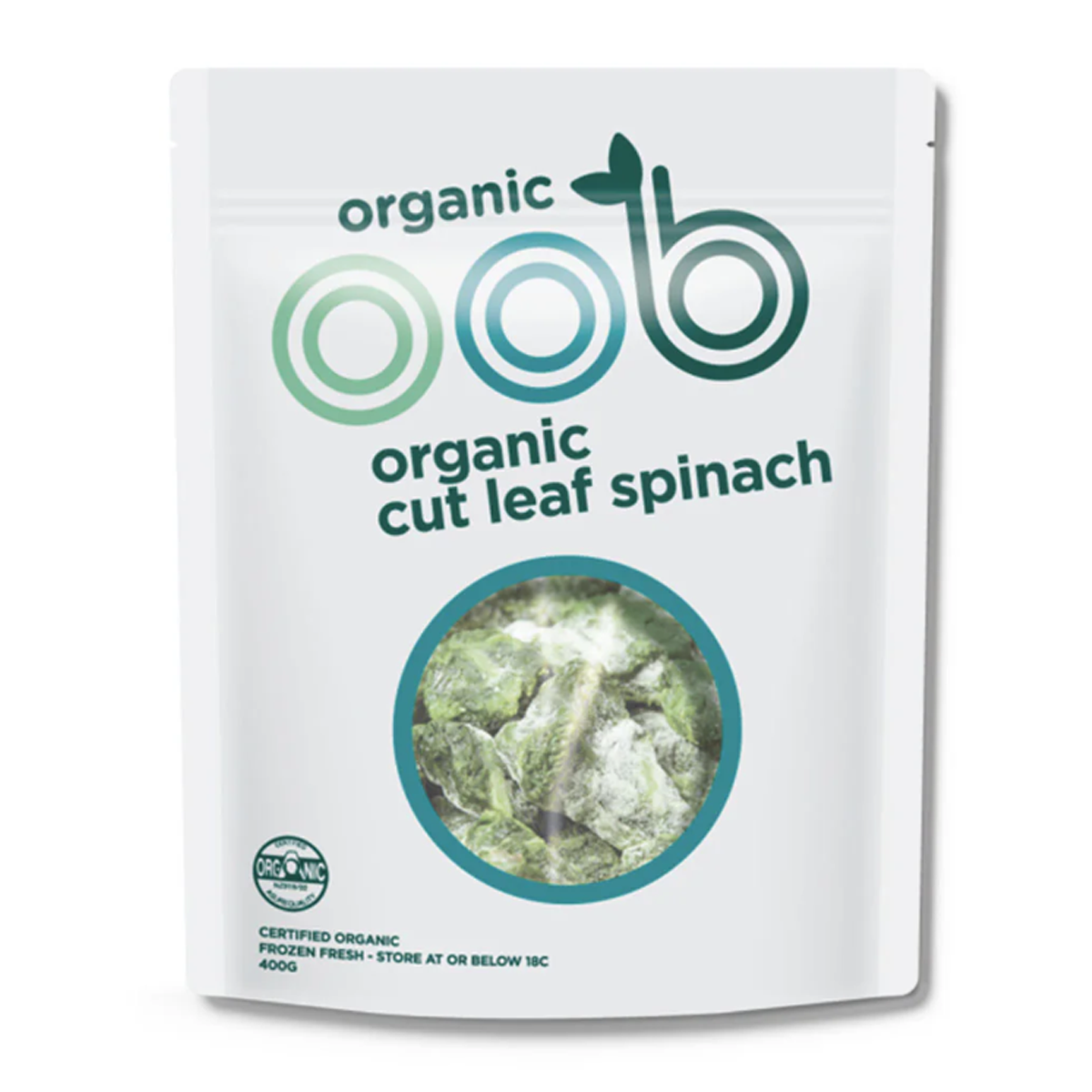 OOB Frozen Organic Cut Leaf Spinach 400g