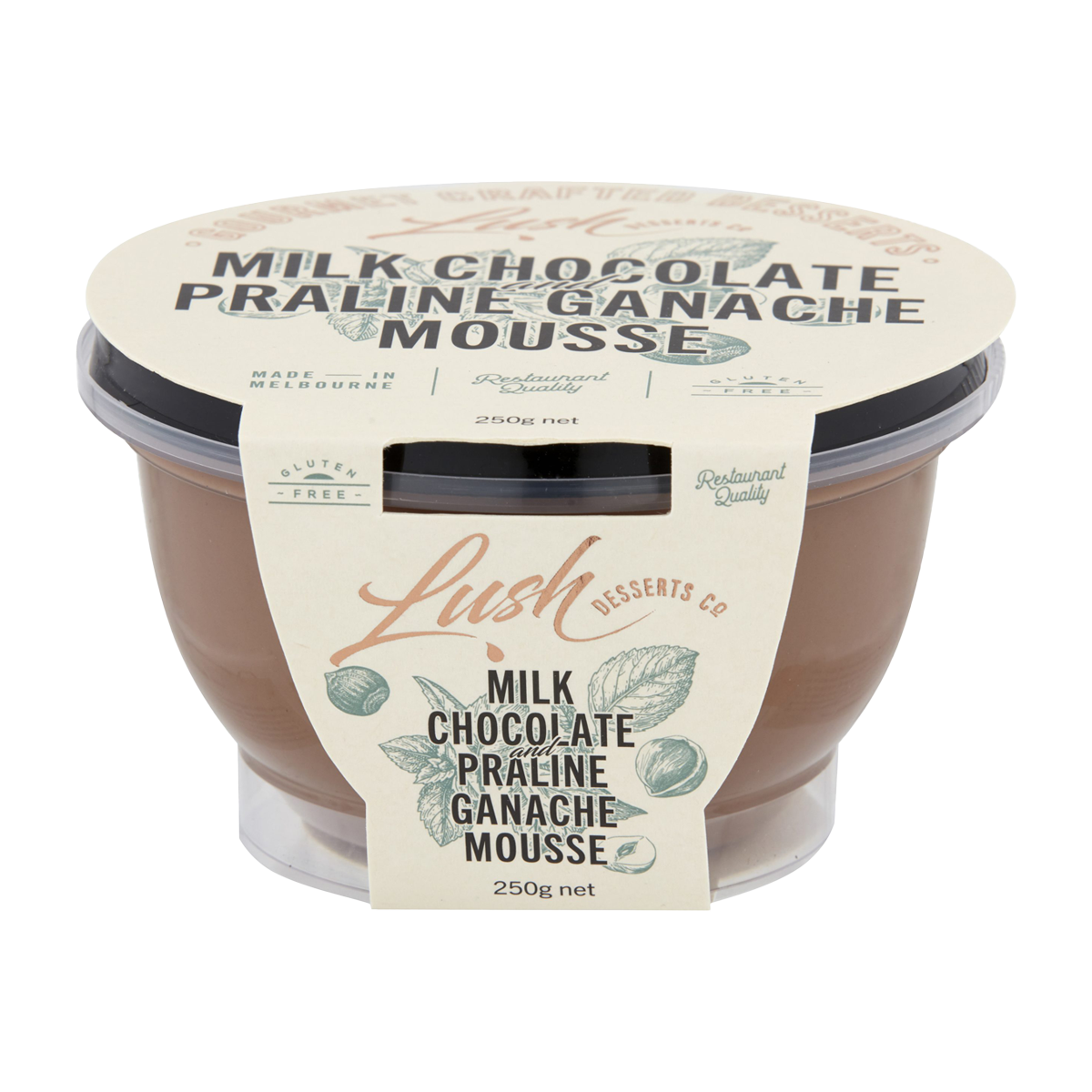 Lush Desserts Milk Chocolate And Praline Ganache Mousse 250g