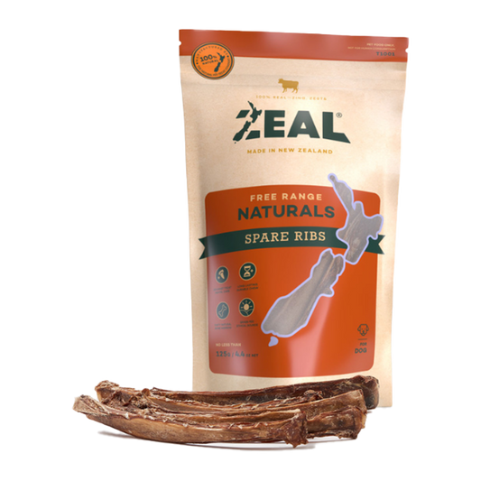 Zeal Free Range Naturals Dog Treats Spare Ribs 125g