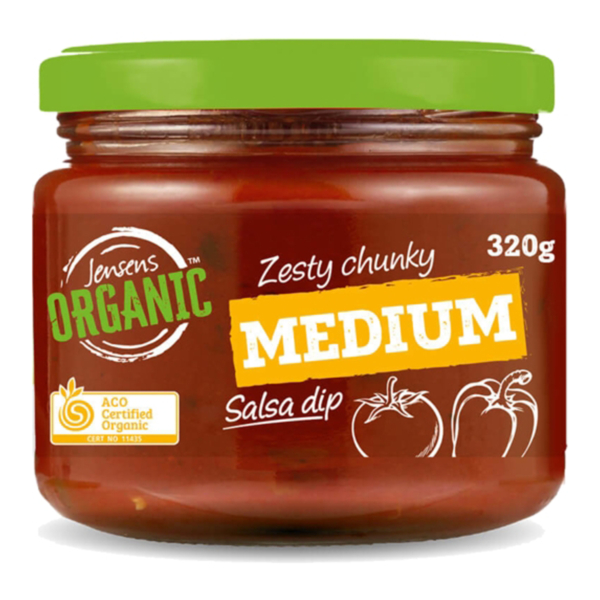 Jensens Organic Salsa Dip Medium 320g