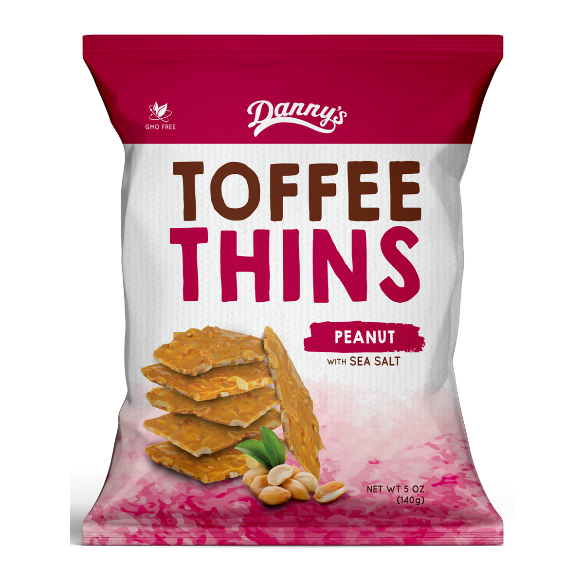 Danny's Toffee Thins Peanut and Sea Salt 140g