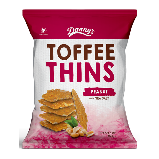 Danny's Toffee Thins Peanut and Sea Salt 140g