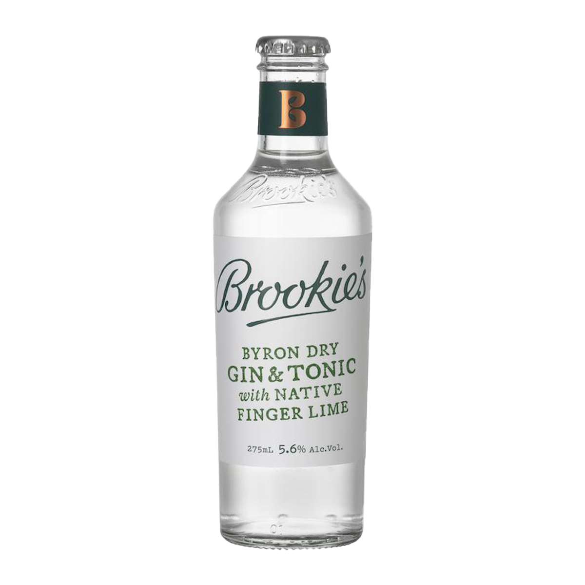 Brookie's Byron Dry Gin and Tonic with Native Finger Lime 4 x 275ml