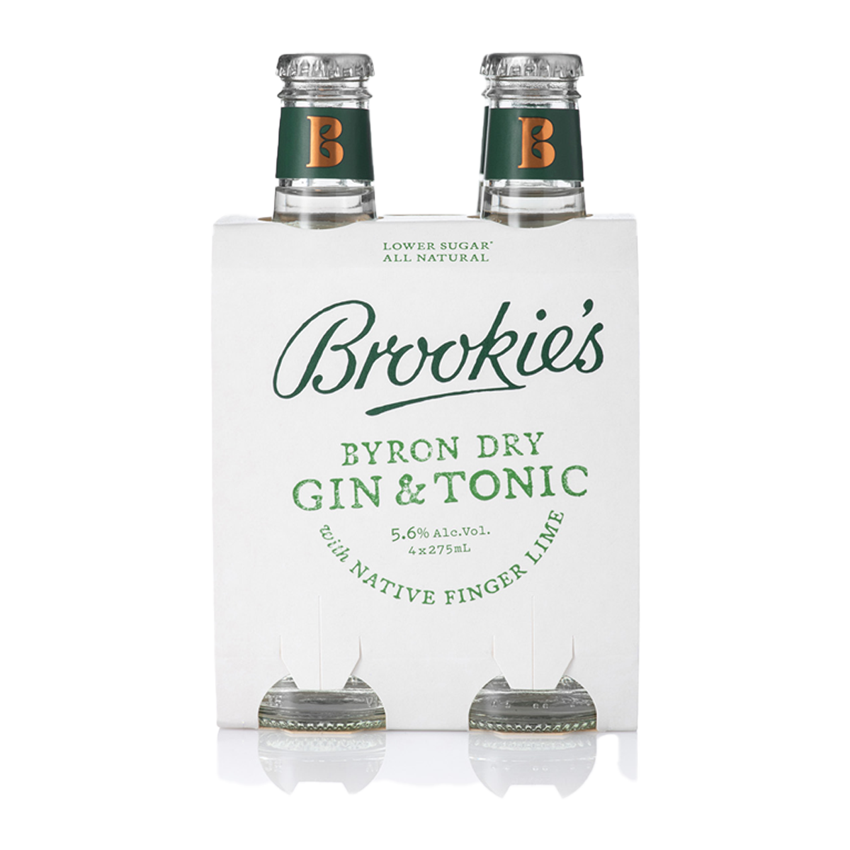 Brookie's Byron Dry Gin and Tonic with Native Finger Lime 4 x 275ml