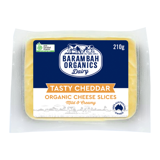 Barambah Organics Tasty Cheddar Sliced 210g