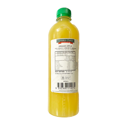 Harris Farm Freshly Squeezed Organic Apple Juice 600ml