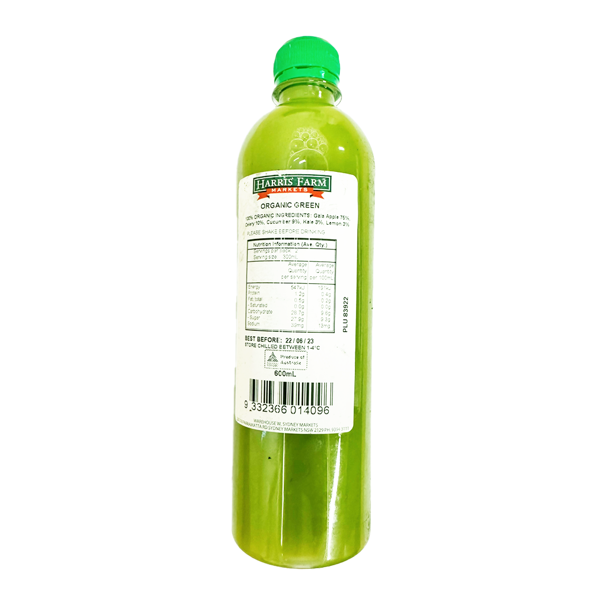 Harris Farm Freshly Squeezed Organic Green Juice 600ml