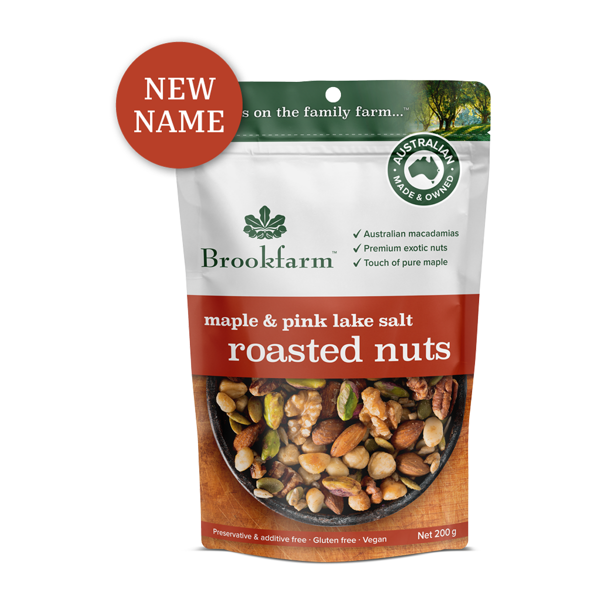 Brookfarm Roasted Nuts Maple & Pink Lake Salt 200g