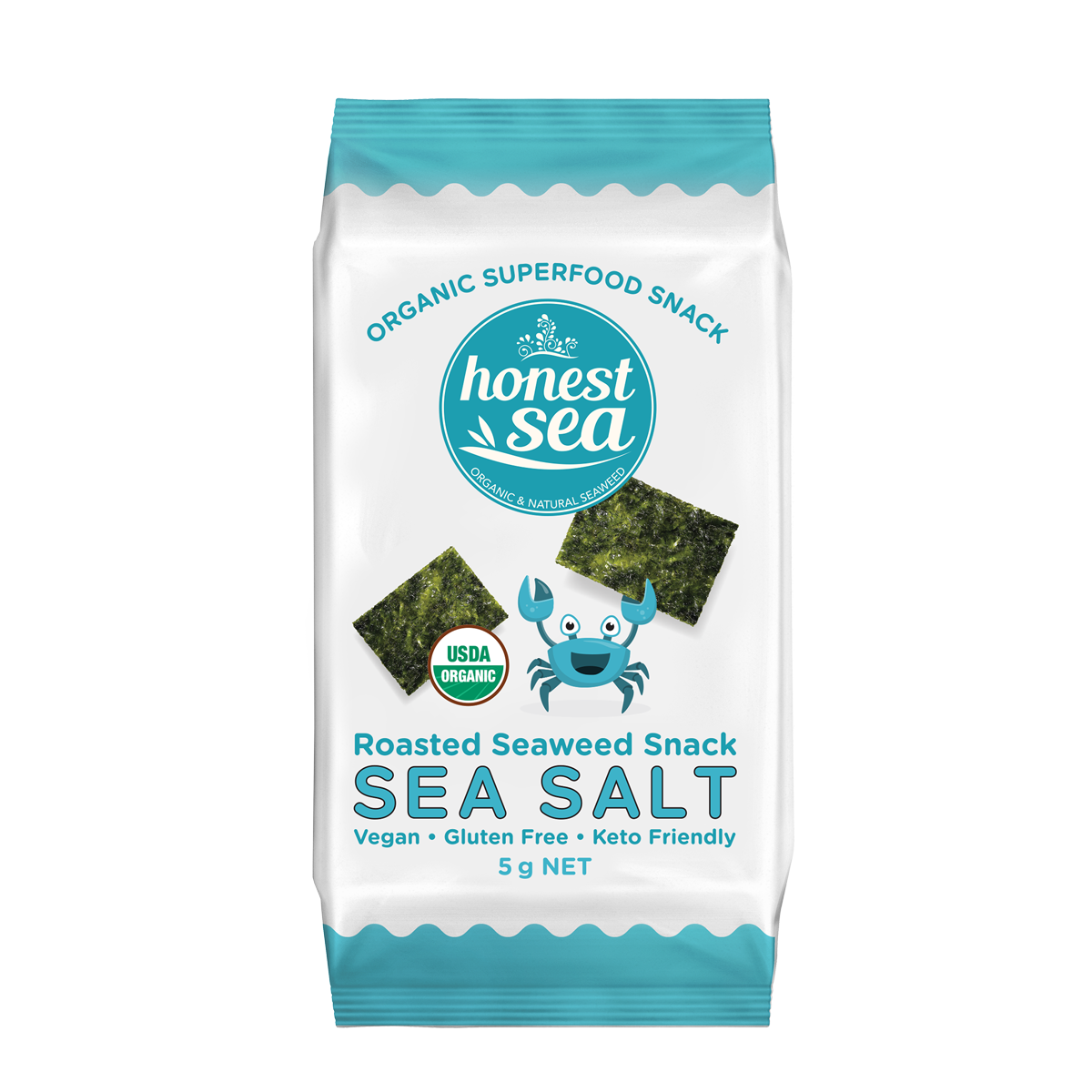 Honest Sea Organic Roasted Seaweed Snack Sea Salt 5g