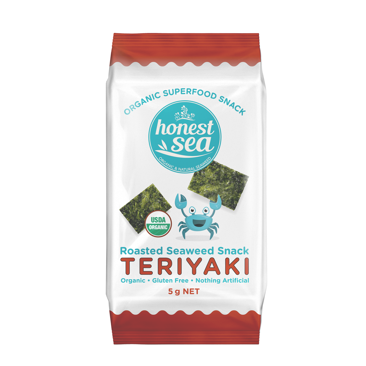 Honest Sea Organic Roasted Seaweed Snack Teriyaki 5g