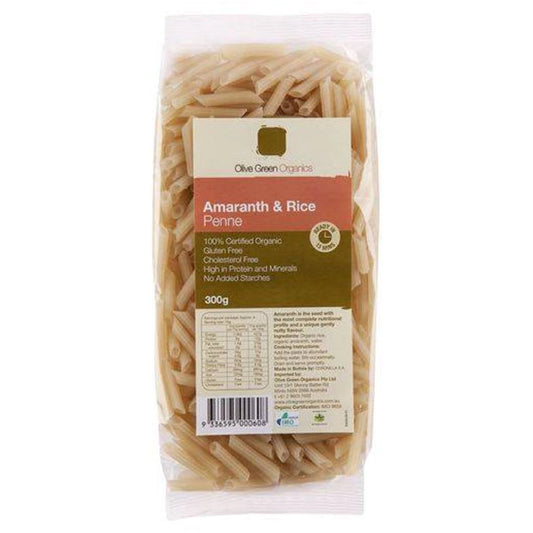 Olive Green Organics Anaranth and Rice Penne 300g