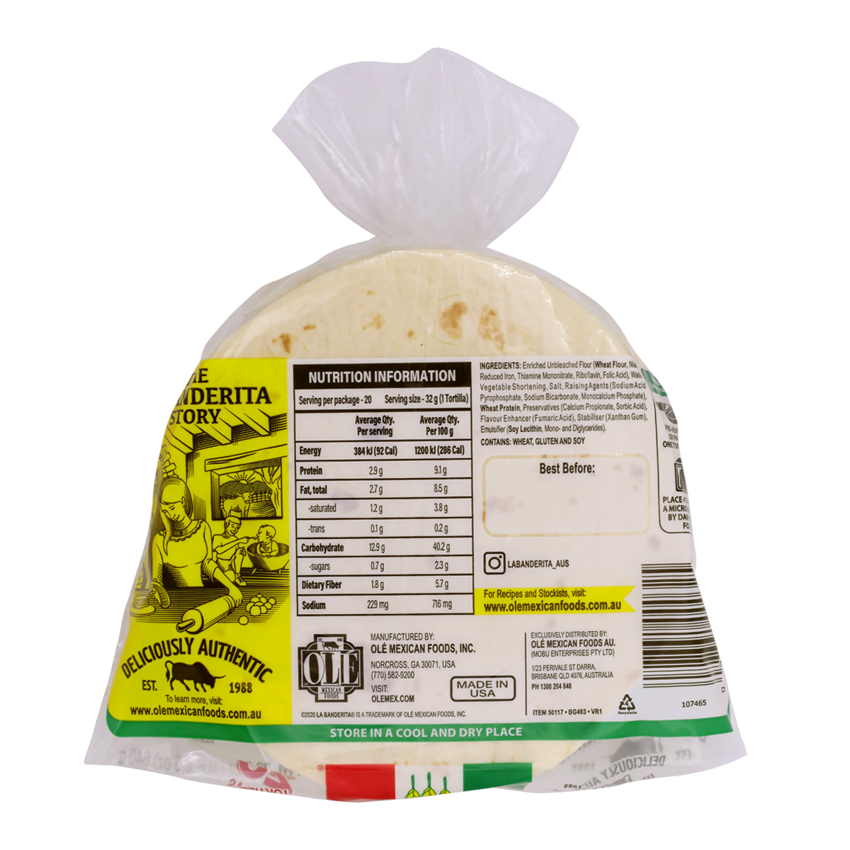 La Banderita Tortillas Family Pack x20 640g