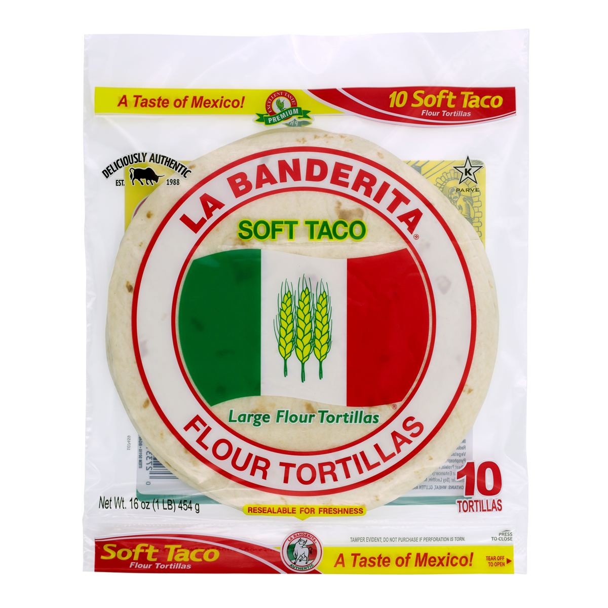 La Banderita Soft Taco x10 454g