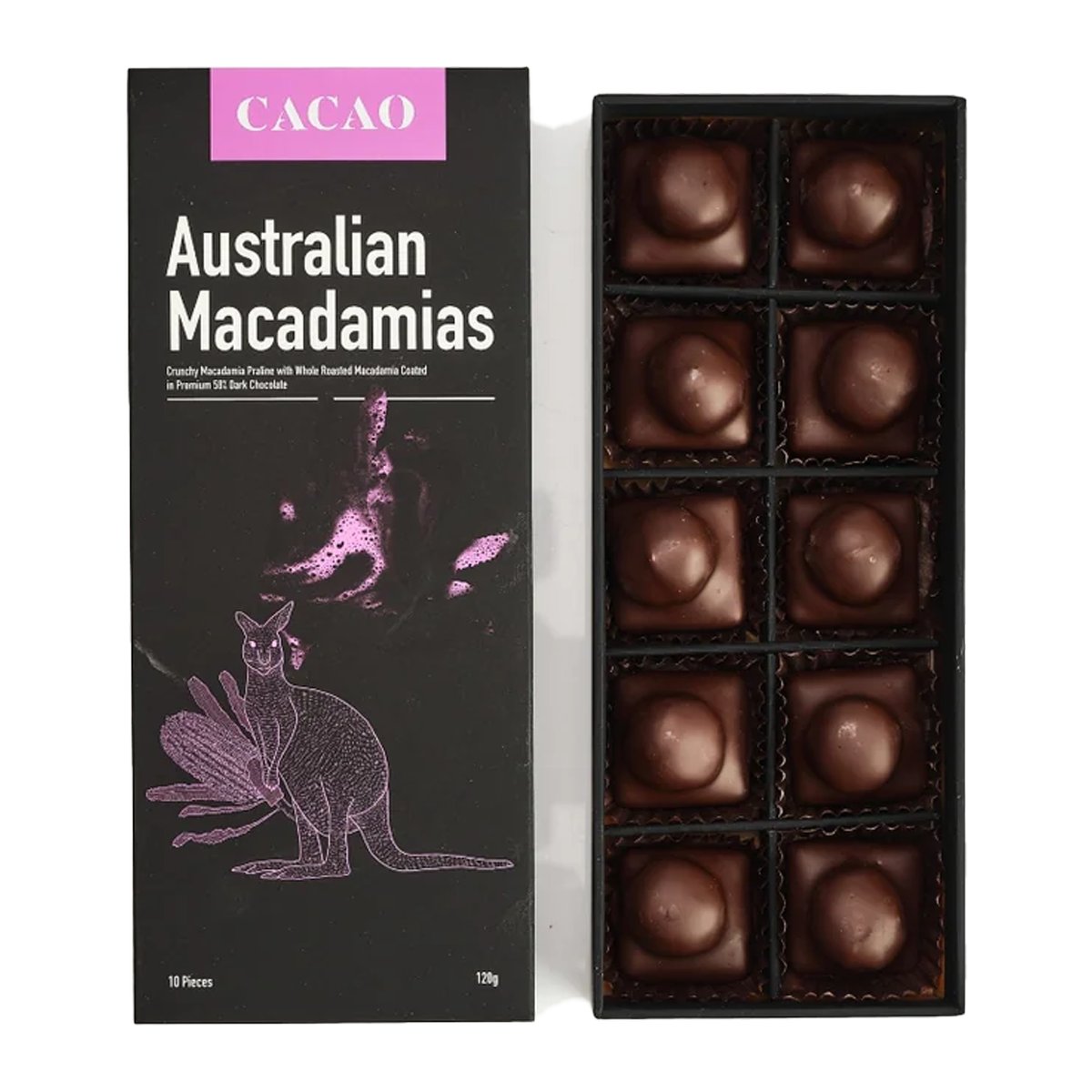 Cacao Dark Chocolate Macadamia Gift Box x10 120g