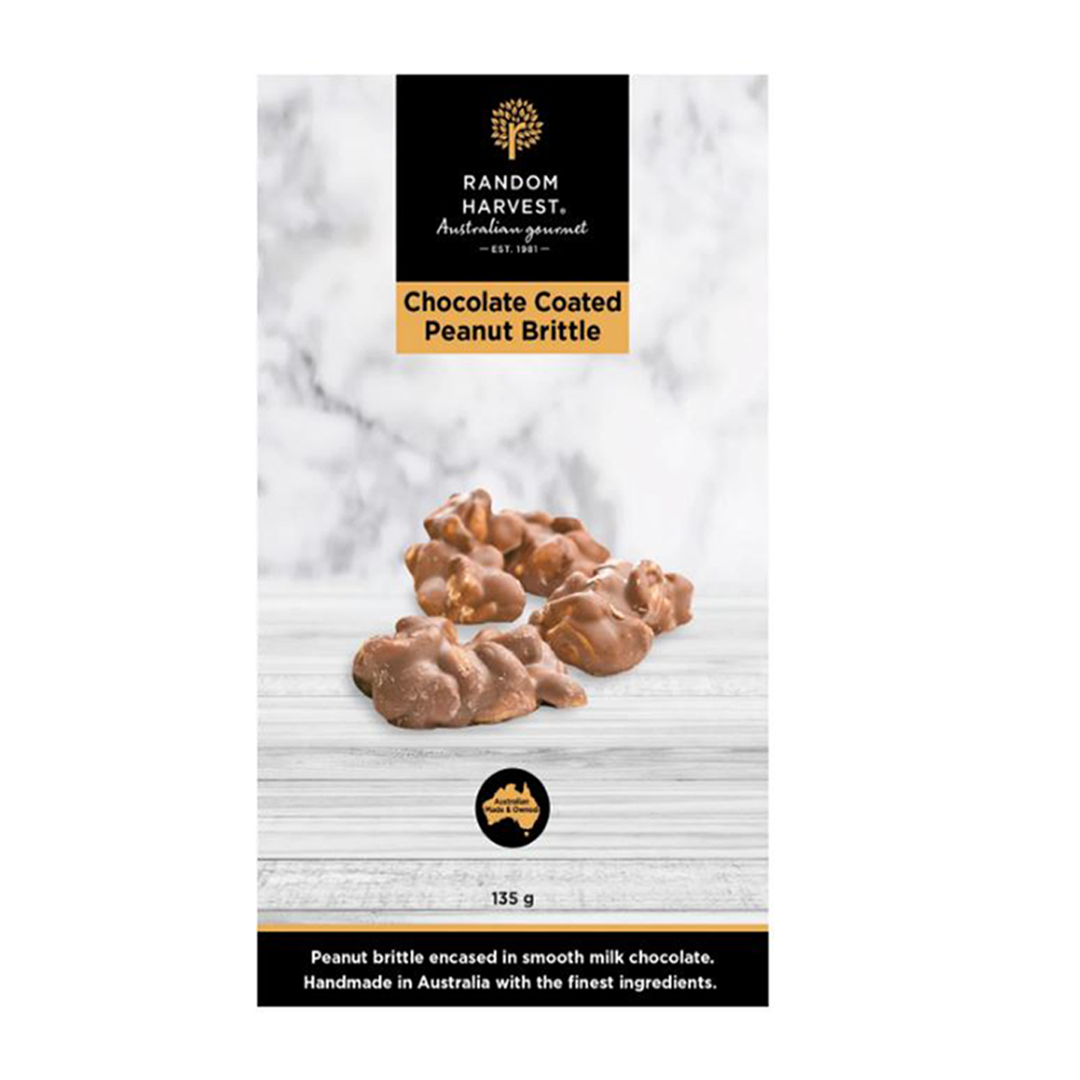 Random Harvest Chocolate Coated Peanut Brittle 135g