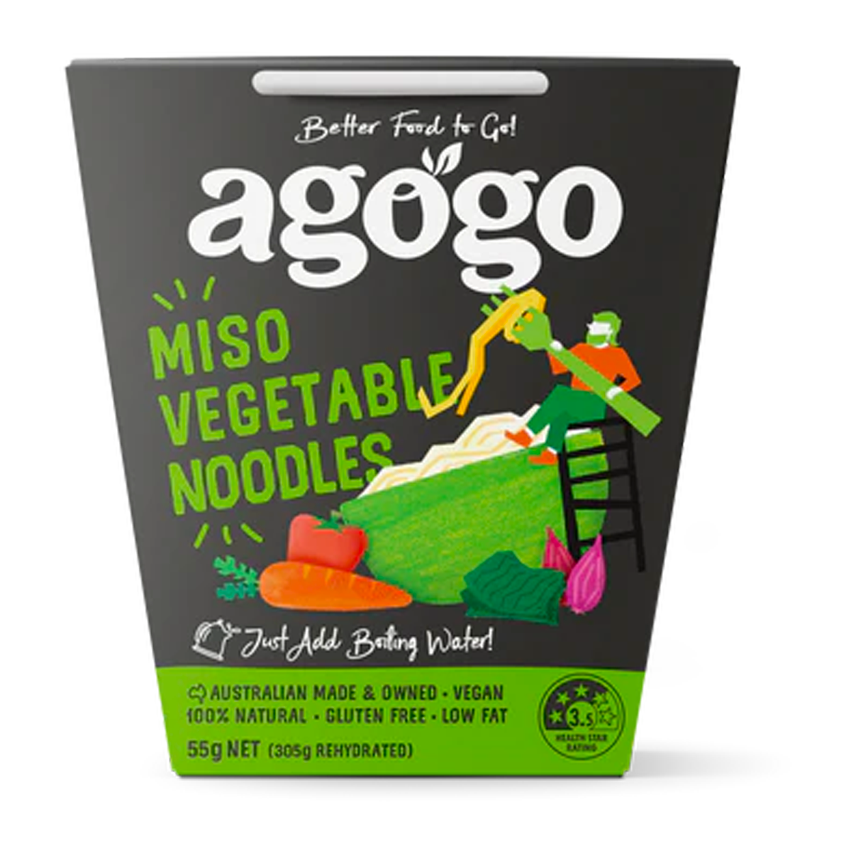 Agogo Miso Vegetable Noodles 80g