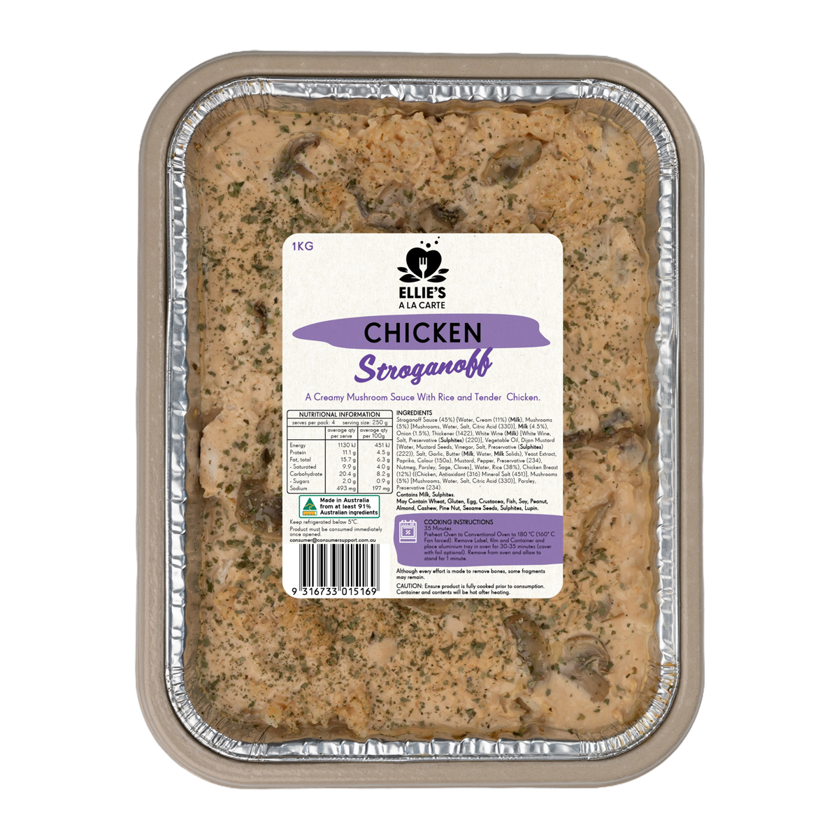 Ellies Ala Carte Chicken Stroganoff 1kg