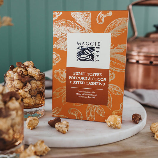 Maggie Beer Burnt Toffee Popcorn and Cocoa Dusted Cashews 80g