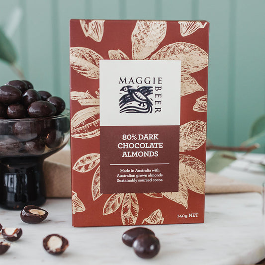 Maggie Beer Dark Chocolate Almonds 80% 140g