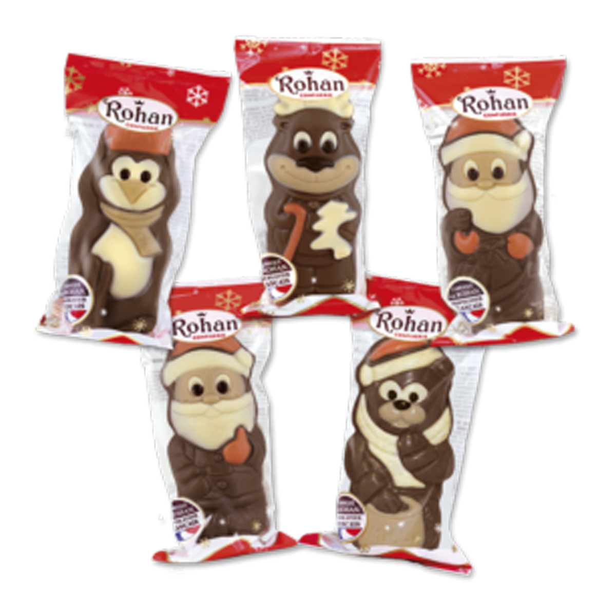 Confiserie Rohan Chocolate Solid Penguin and Santa Assortment 150g