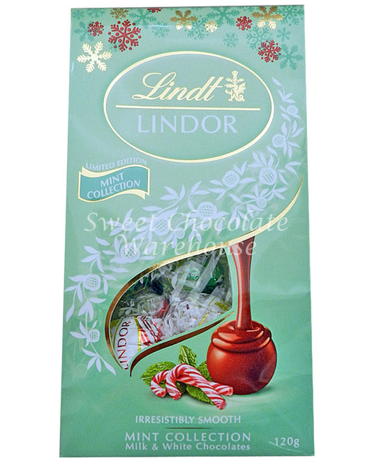 Lindt Lindor Milk and White Chocolate Mint Collection 120g