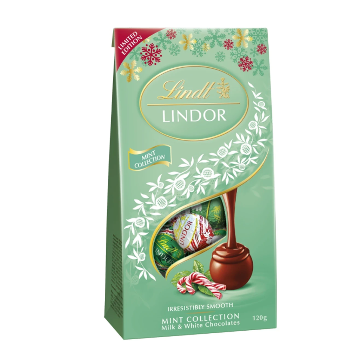 Lindt Lindor Milk and White Chocolate Mint Collection 120g