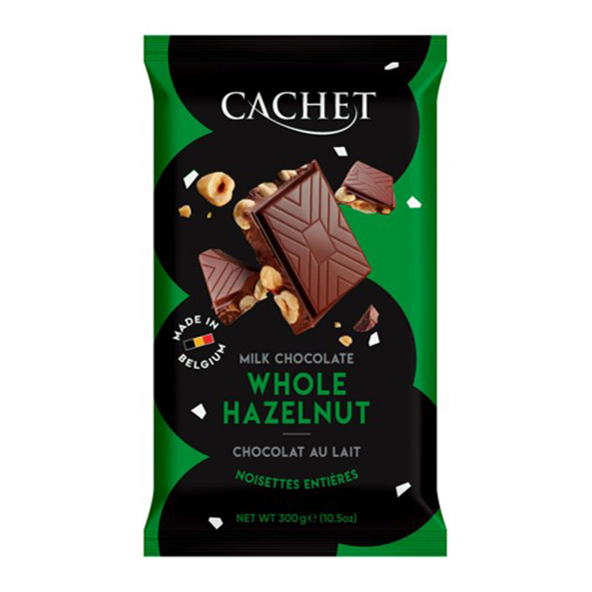 Cachet Milk Chocolate Whole Hazelnut Block 300g