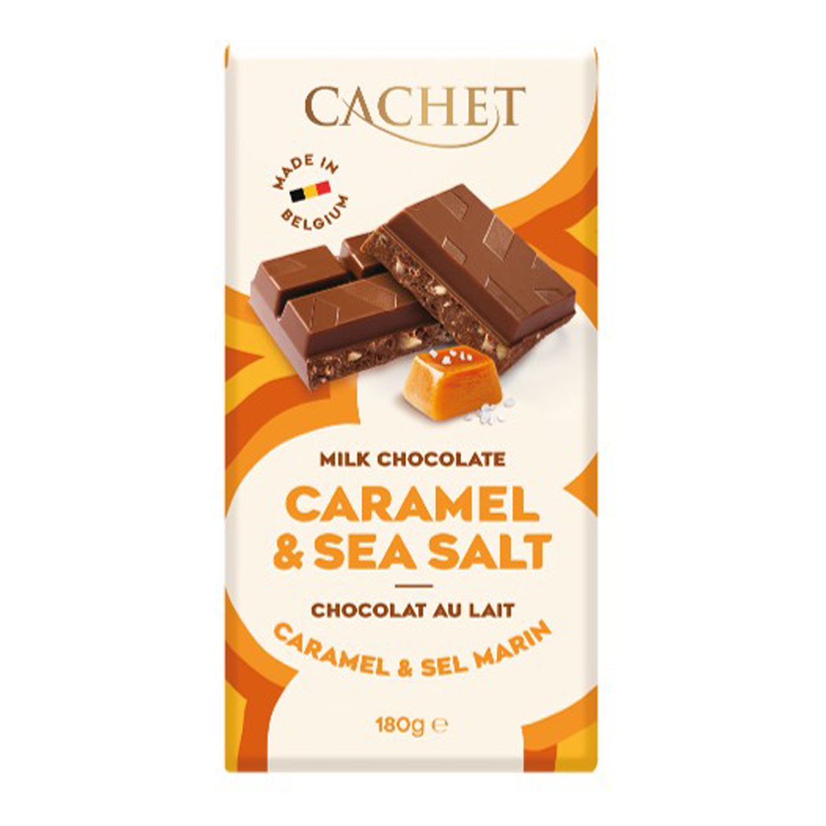 Cachet Milk Chocolate Caramel & Sea Salt Block 180g