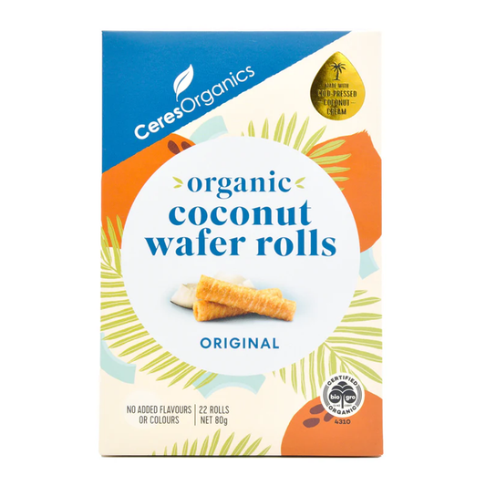 Ceres Organics Coconut Wafer Rolls Original 80g