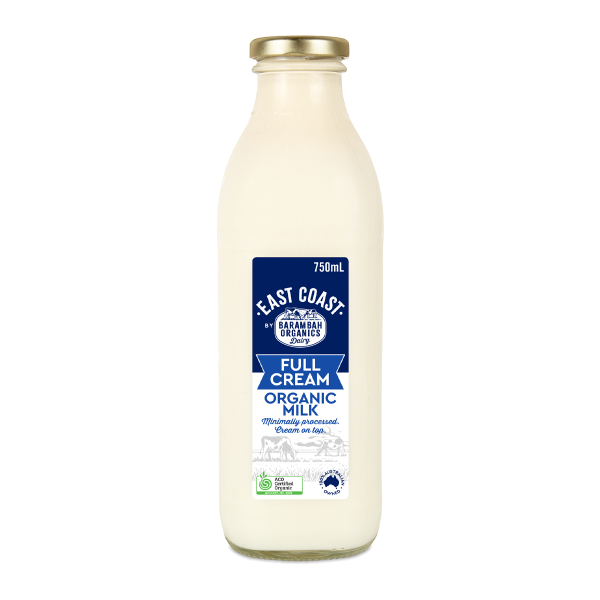 Barambah Organics Full Cream Milk 750ml