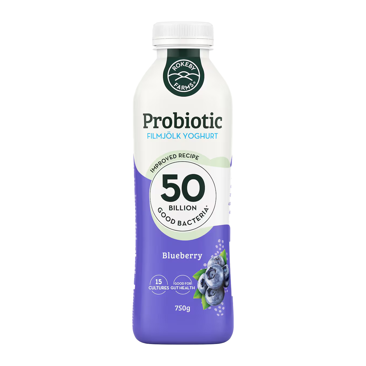 Rokeby Probiotic FilmJölk Yoghurt Blueberry 750ml