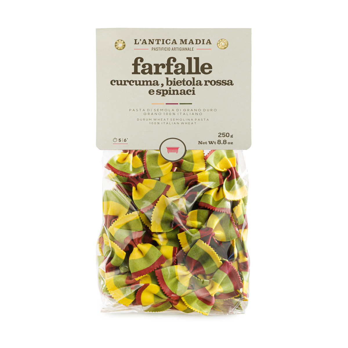 L'antica Madia Farfalle Turmeric Spinach 250g