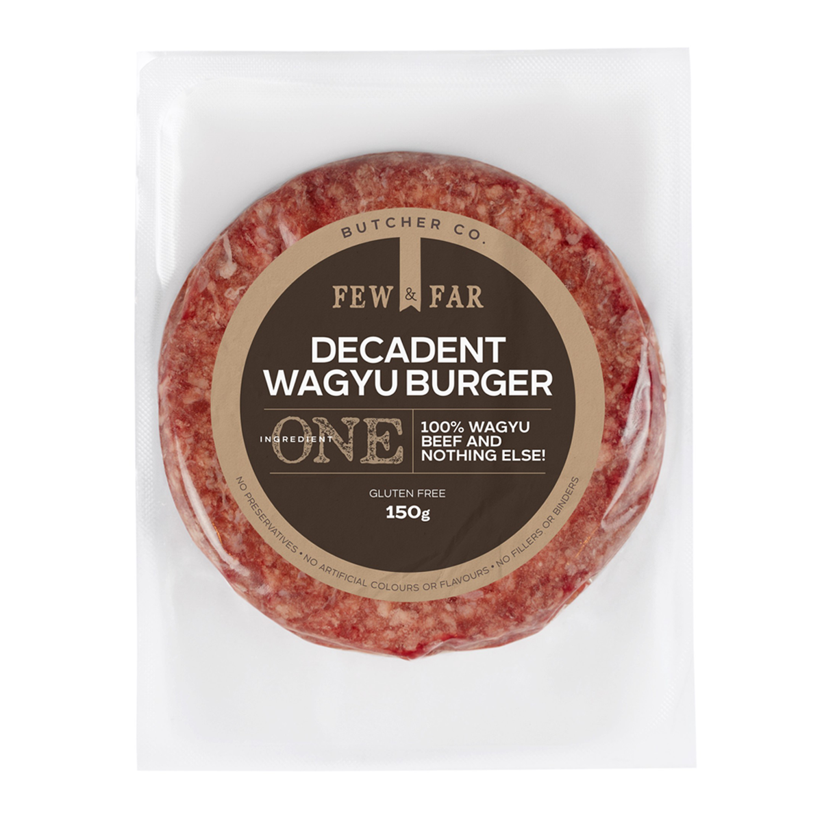 Few and Far Decadent One Ingredient Wagyu Beef Burger 150g