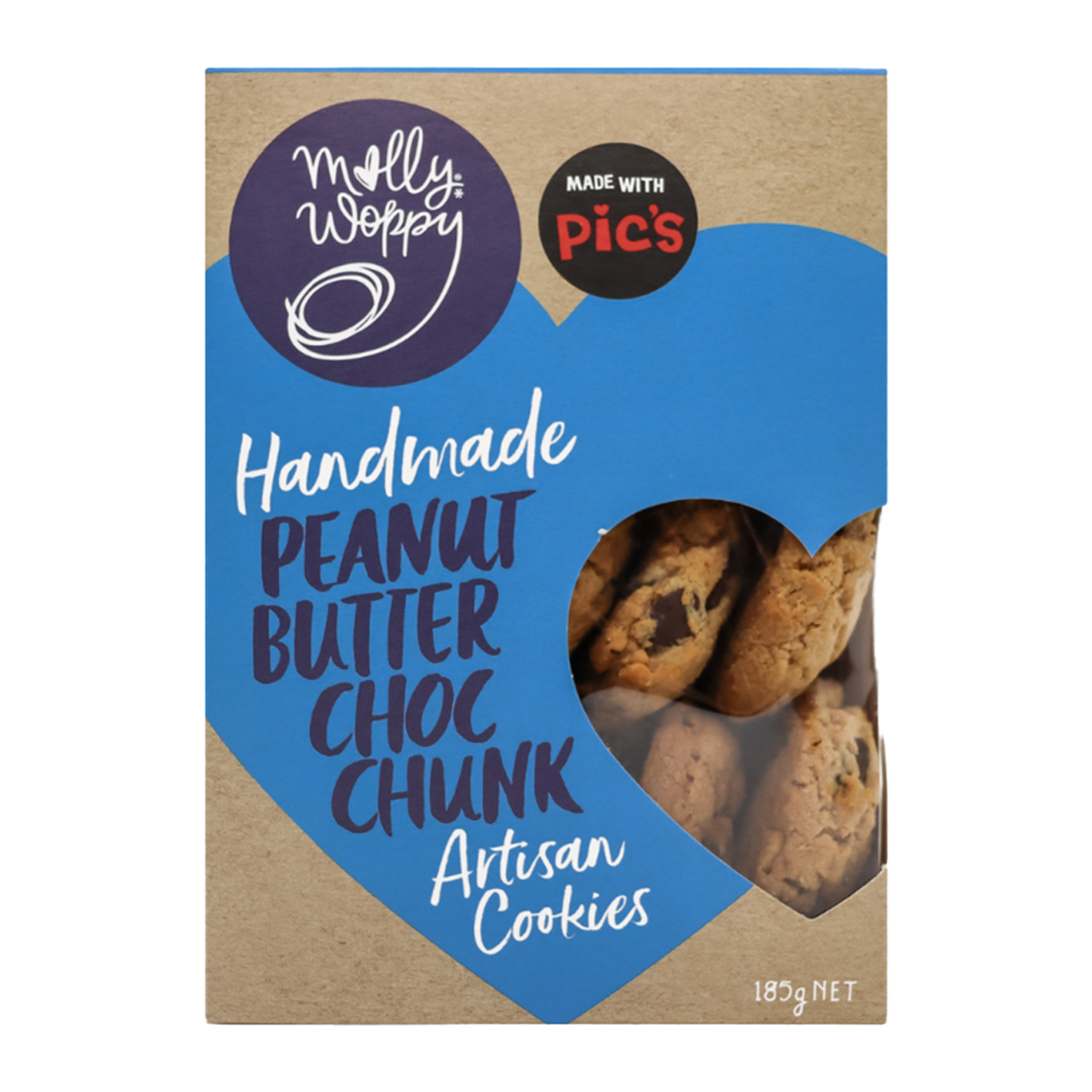 Molly Woppy Artisan Cookies Peanut Butter Choc Chunk 185g