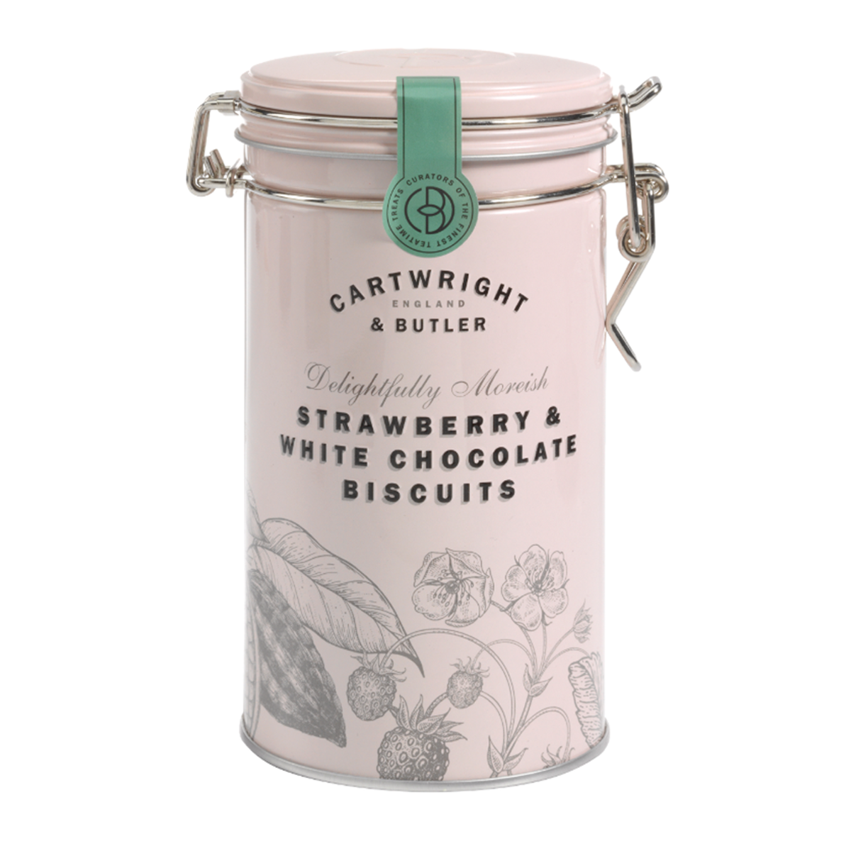 Cartwright and Butler Biscuits Strawberry White Chocolate Tin 200g