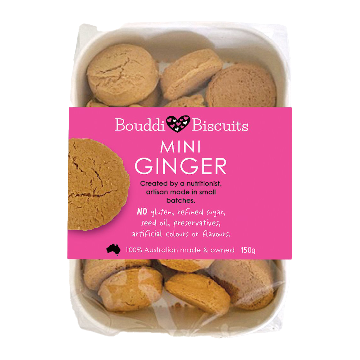 Bouddi Mini Ginger Biscuits Gluten Free 150g