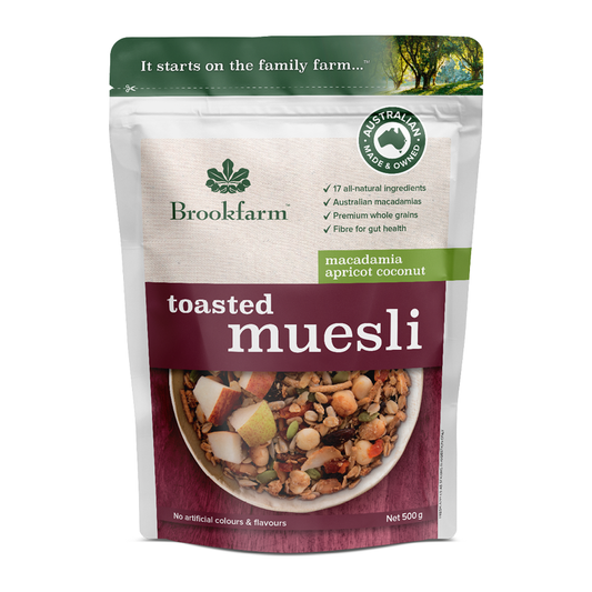 Brookfarm Toasted Muesli Macadamia Apricot and Coconut 500g