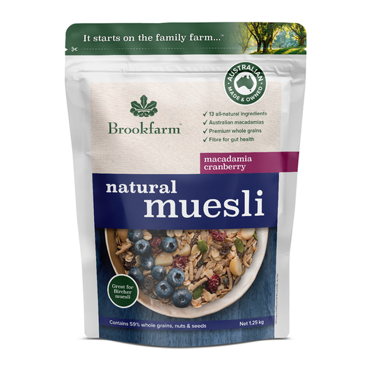 Brookfarm Natural Muesli Macadamia Cranberry 1.25kg