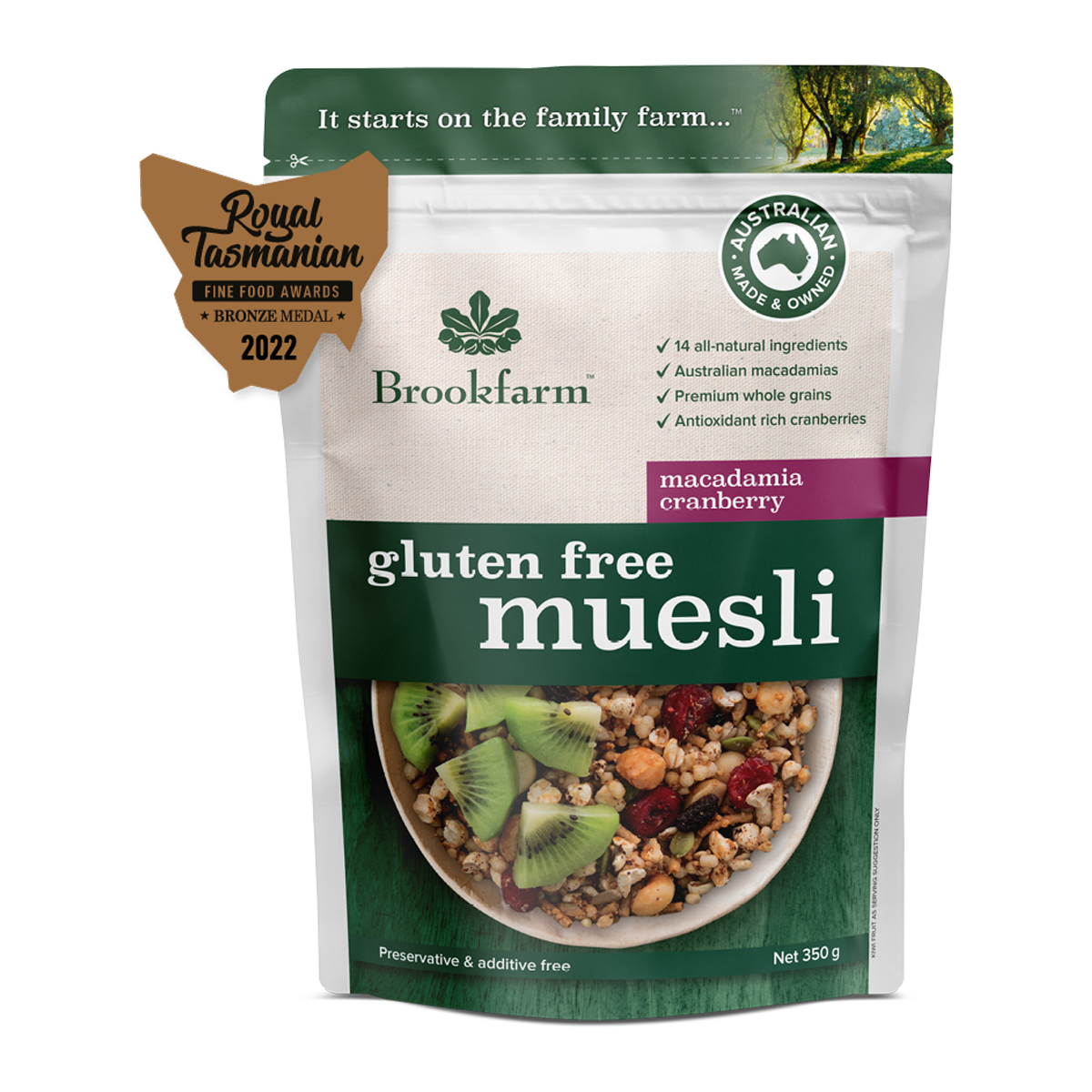 Brookfarm Gluten Free Muesli Cranberry Macadamia 350g