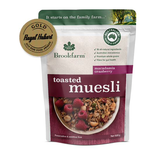 Brookfarm Toasted Muesli Macadamia Cranberry 500g